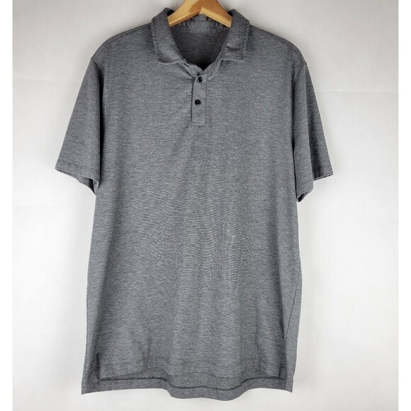 Lululemon Polo Shirt Mens Small Gray Pima Cotton Stretch Golf Casual Office - Picture 2 of 10